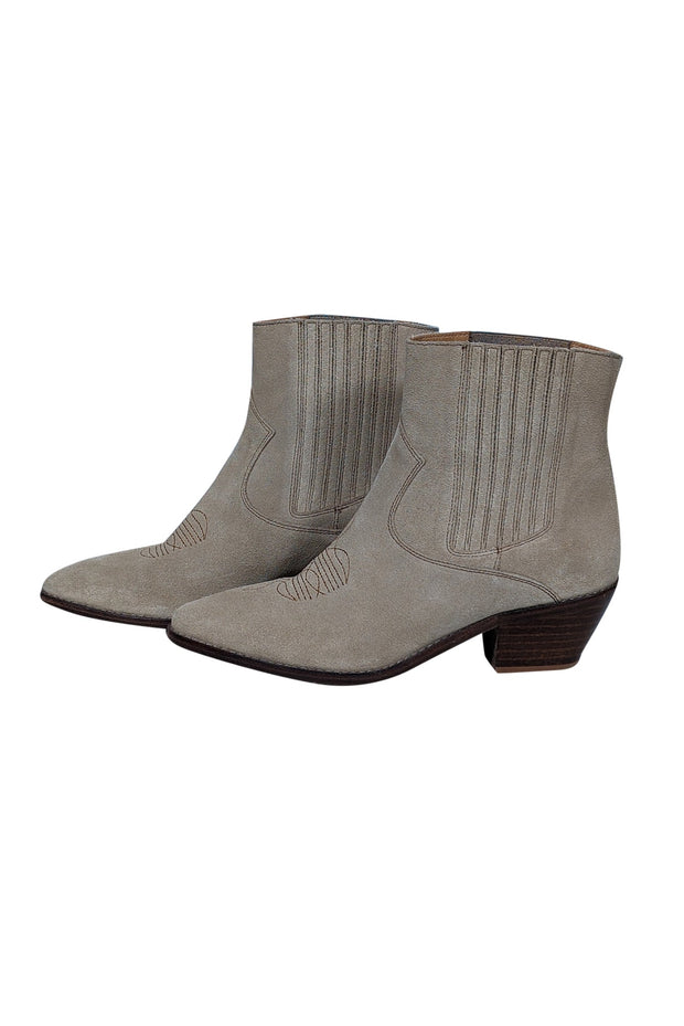 Current Boutique-Zadig & Voltaire - Beige Suede Short Boots Sz 8