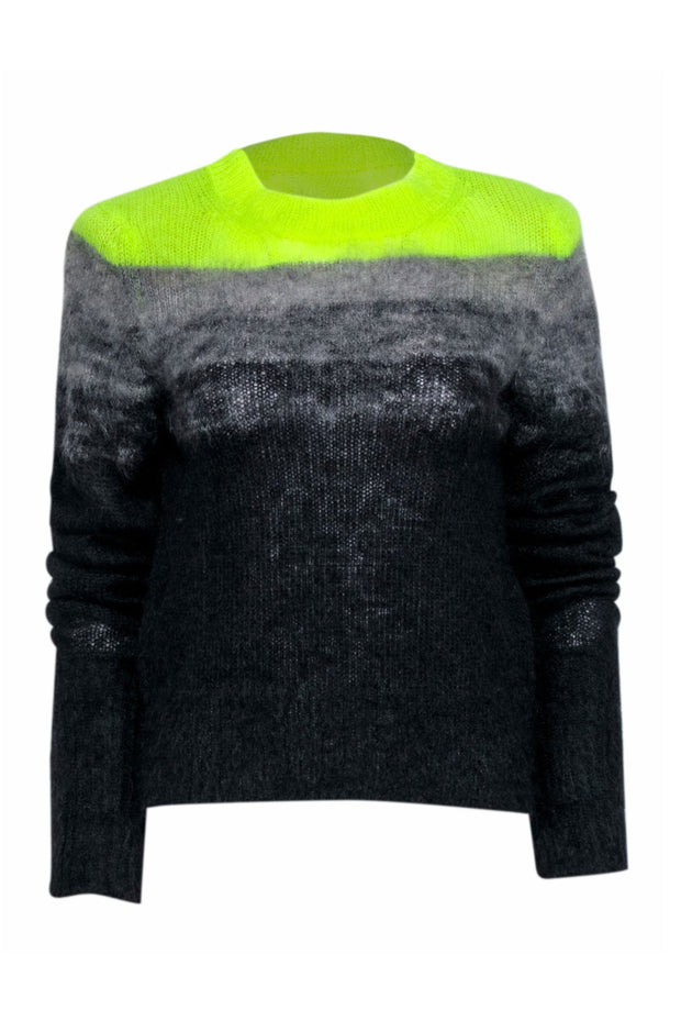 Current Boutique-Zadig & Voltaire - Black & Neon Green Mohair Blend "Georgia" Sweater Sz M