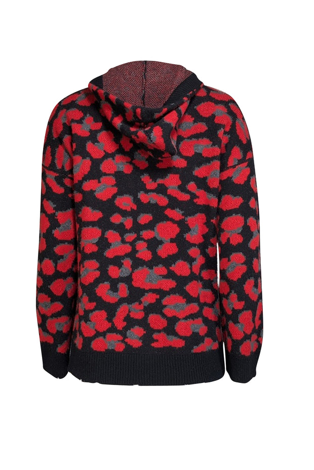 Zadig & Voltaire - Red & Black Leopard Patterned Cashmere Sweatshirt XS/S - Current Boutique