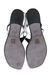 Current Boutique-Zadig & Voltaire - Metallic Silver Thong Sandals Sz 9