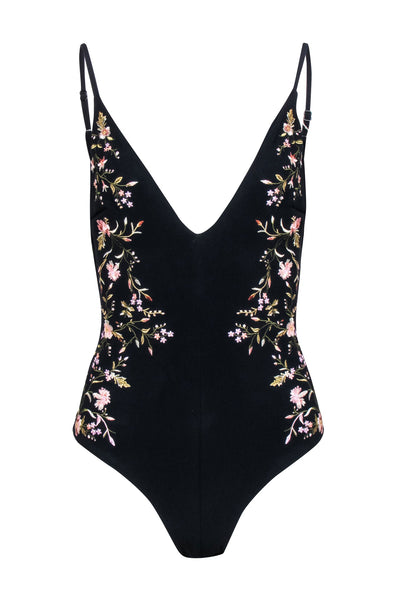 Current Boutique-Zimmermann - Black One Piece Embroidered Bodysuit/Swimsuit Sz 4