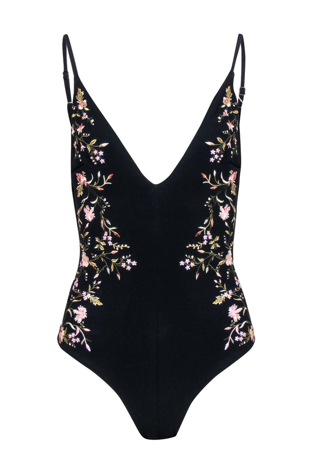 Current Boutique-Zimmermann - Black One Piece Embroidered Bodysuit/Swimsuit Sz 4