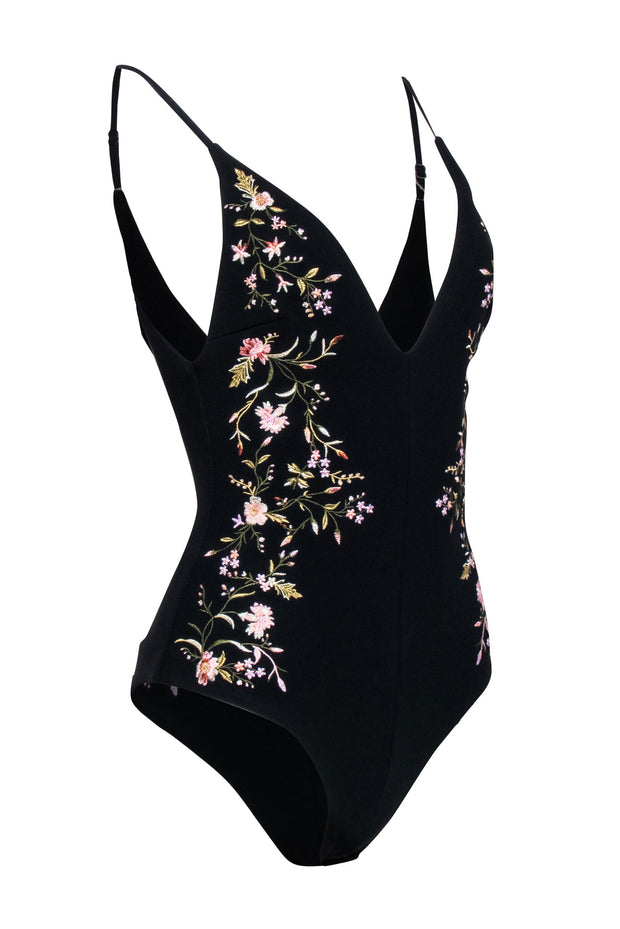 Current Boutique-Zimmermann - Black One Piece Embroidered Bodysuit/Swimsuit Sz 4