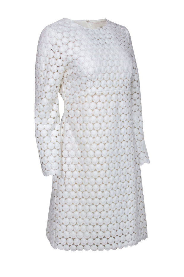 Current Boutique-Zimmermann - Cream Circle Lace Shift Dress w/ Bell Sleeves Sz 1