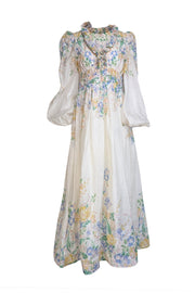 Current Boutique-Zimmermann - Cream w/ Pastel Floral Print Organza Gown Sz 10