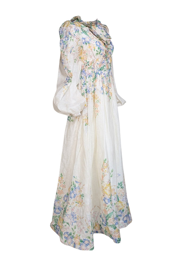 Current Boutique-Zimmermann - Cream w/ Pastel Floral Print Organza Gown Sz 10