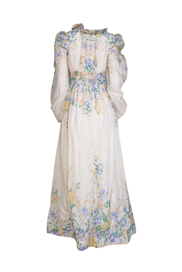 Current Boutique-Zimmermann - Cream w/ Pastel Floral Print Organza Gown Sz 10