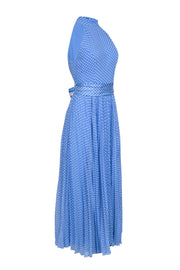 Current Boutique-Zimmermann - Blue w/ White Polka Dots High Neck Pleated Bottom Dress Sz 6