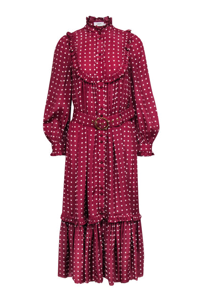 Current Boutique-Zimmermann - Red & White Polka Dot Long Sleeve Dress Sz 6