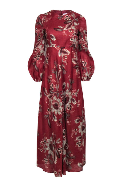 Current Boutique-Zimmermann - Rust Red Maxi Dress w/ Floral & Paisley Print Sz 6