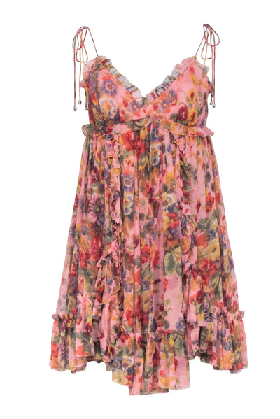 Current Boutique-Zimmermann - Mauve Floral Print Sleeveless Dress Sz 6