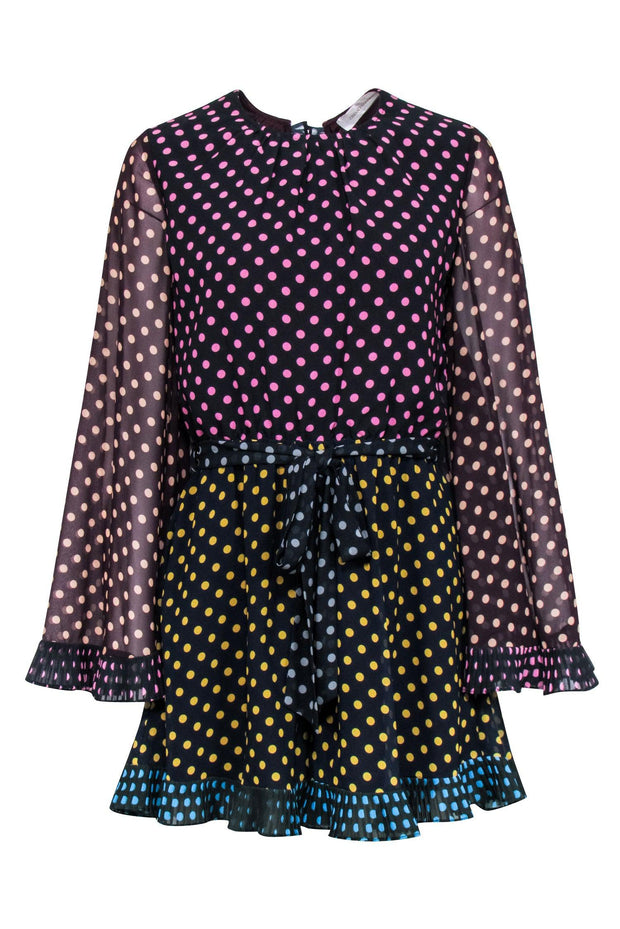 Current Boutique-Zimmermann - Black & Multi Color Polka Dot Romper Sz 6