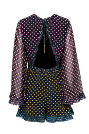 Current Boutique-Zimmermann - Black & Multi Color Polka Dot Romper Sz 6