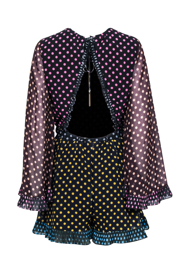 Current Boutique-Zimmermann - Black & Multi Color Polka Dot Romper Sz 6