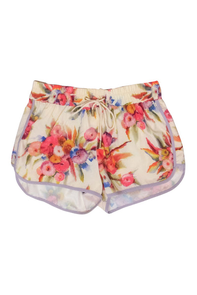Current Boutique-Zimmermann - Cream w/ Multi-Colored Floral Print Shorts Sz 1