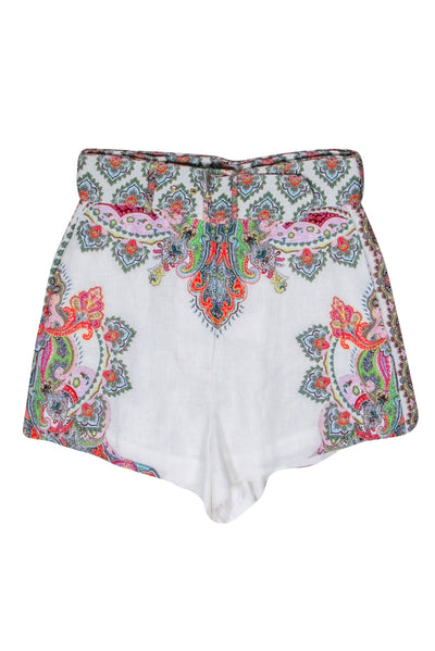 Current Boutique-Zimmermann - Ivory Lined Multi Color Paisley Print Sz 6