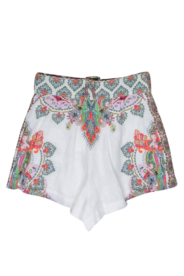 Current Boutique-Zimmermann - Ivory Lined Multi Color Paisley Print Sz 6