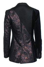Current Boutique-3.1 Phillip Lim - Navy & Gold Jacquard & Corduroy Blazer Sz 0