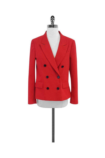 Current Boutique-3.1 Phillip Lim - Red Cotton Blend Double Breasted Blazer Sz 6