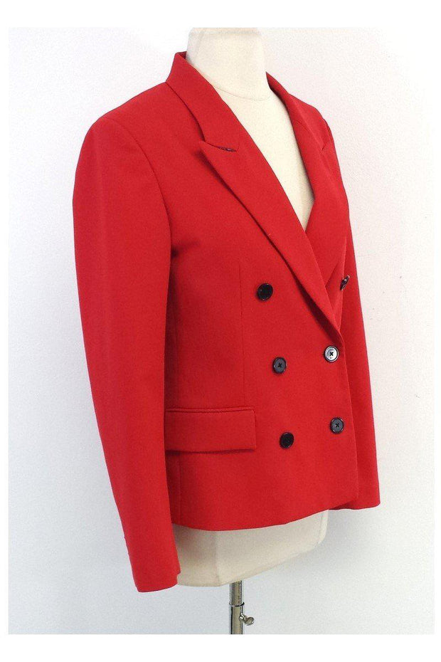 Current Boutique-3.1 Phillip Lim - Red Cotton Blend Double Breasted Blazer Sz 6