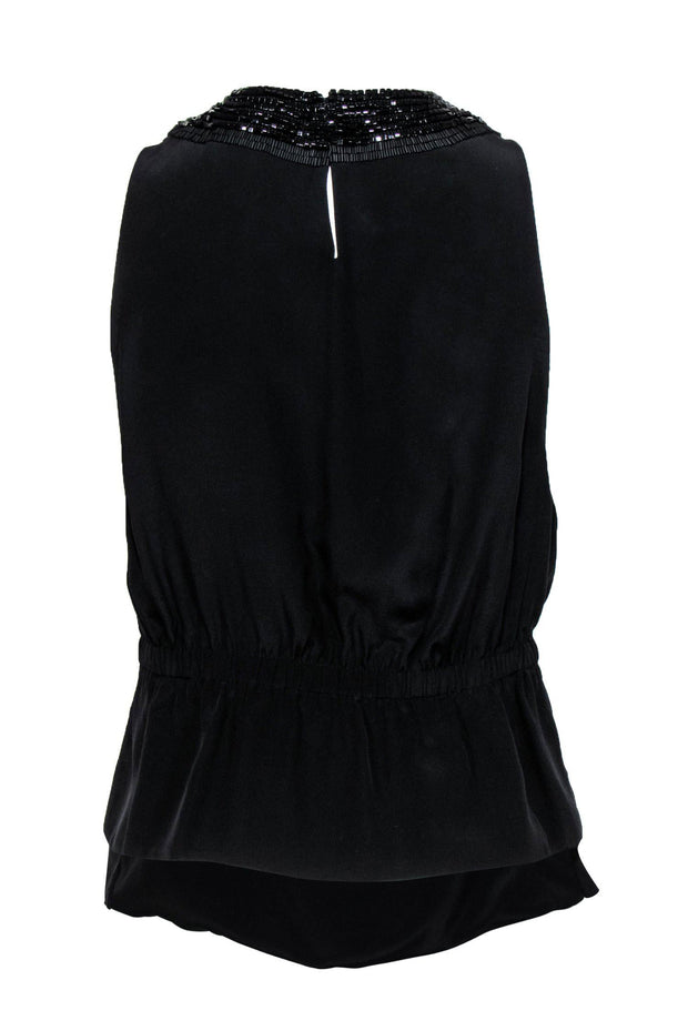 Current Boutique-3.1 Phillip Lim - Black Beaded Silk Tank w/ Belt Sz 4