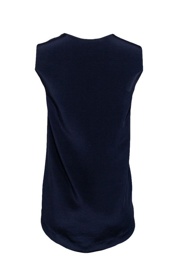 Current Boutique-3.1 Phillip Lim - Navy & Purple Silk Sleeveless Top Sz 6
