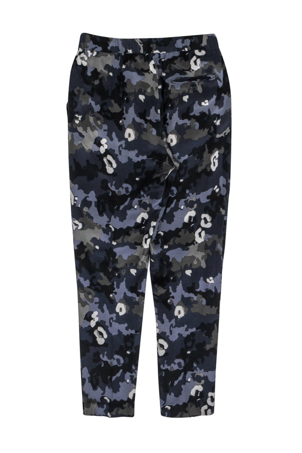 Current Boutique-3.1 Phillip Lim - Navy Camouflage Print Silk Skinny Pants Sz 2