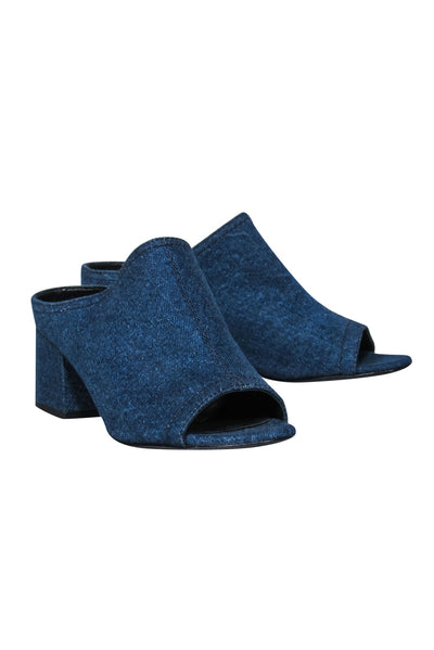 Current Boutique-3.1 Phillip Lim - Blue Denim Open Toe Mule Heels Sz 6