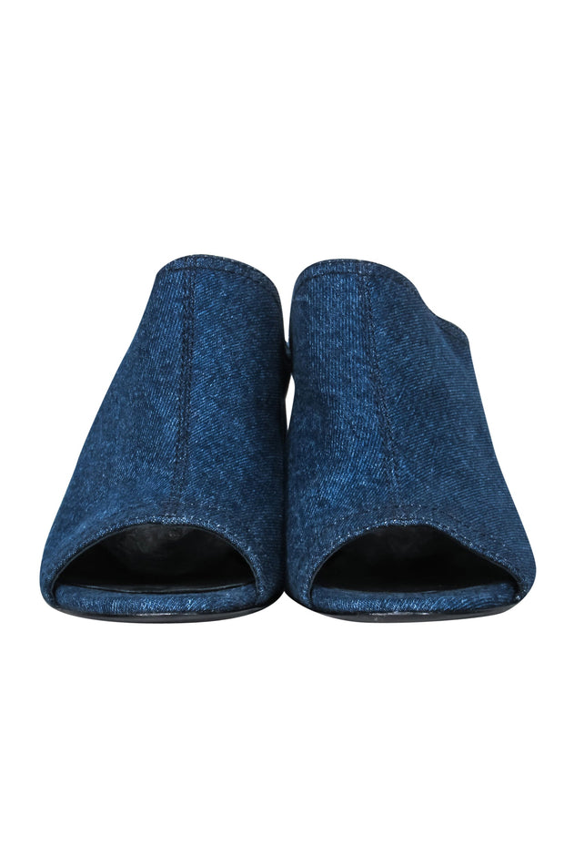 Current Boutique-3.1 Phillip Lim - Blue Denim Open Toe Mule Heels Sz 6