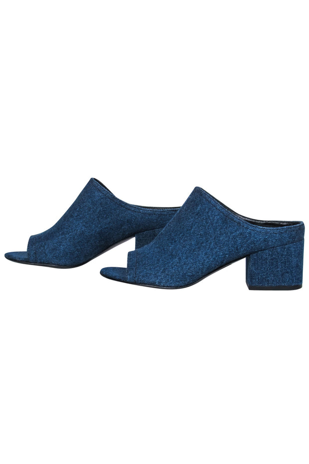 Current Boutique-3.1 Phillip Lim - Blue Denim Open Toe Mule Heels Sz 6