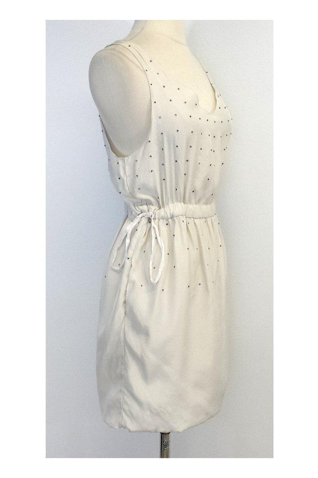 Current Boutique-3.1 Phillip Lim - White Beaded Silk Sleeveless Dress Sz 4