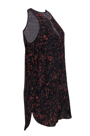 Current Boutique-3.1 Phillip Lim - Black & Orange Sleeveless Silk Shift Dress w/ Keyhole Cutout Sz 4