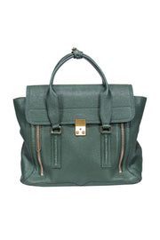 Current Boutique-3.1 Phillip Lim - Green Textured Large Leather Satchel