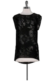 Current Boutique-3.1 Phillip Lim - Black Semi-Sheer Open Back Top Sz 2