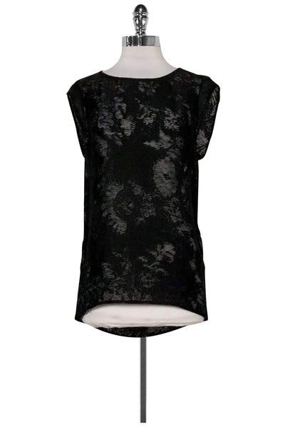 Current Boutique-3.1 Phillip Lim - Black Semi-Sheer Open Back Top Sz 2