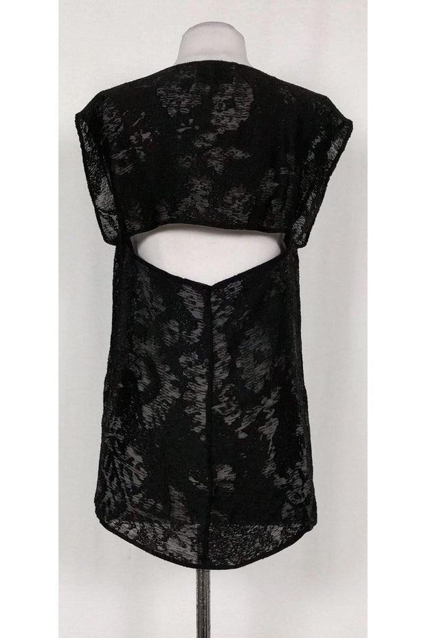 Current Boutique-3.1 Phillip Lim - Black Semi-Sheer Open Back Top Sz 2