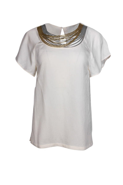 Current Boutique-3.1 Phillip Lim - Ivory Silk Shift Blouse Sz 4