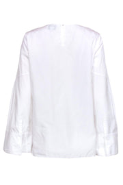 Current Boutique-3.1 Phillip Lim - White Long Sleeve Tie Front Blouse Sz 8