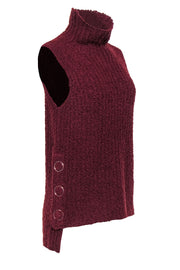Current Boutique-3.1 Phillip Lim - Maroon Sleeveless Tunic-Style Turtleneck Sweater Sz M
