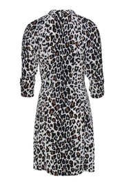 Current Boutique-A.L.C. - Beige, Black & Brown Leopard Print Silk Sheath Dress Sz 2