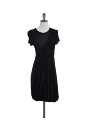 Current Boutique-A.L.C. - Black Draped Short Sleeve Dress Sz M