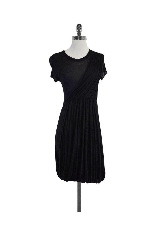 Current Boutique-A.L.C. - Black Draped Short Sleeve Dress Sz M