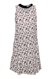 Current Boutique-A.L.C. - Cream Silk Shift Dress w/ Filigree Print Sz 4