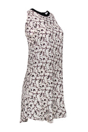 Current Boutique-A.L.C. - Cream Silk Shift Dress w/ Filigree Print Sz 4