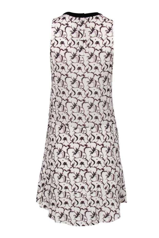 Current Boutique-A.L.C. - Cream Silk Shift Dress w/ Filigree Print Sz 4