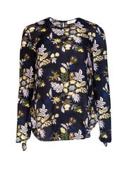 Current Boutique-A.L.C. - Backless Floral Blouse w/ Ruffle Sleeve Sz 2
