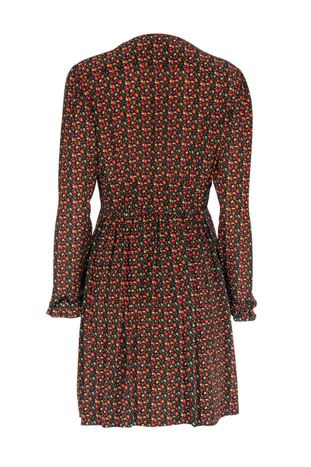 Current Boutique-A.P.C. - Cherry Print Ruffle Neckline A-Line Dress Sz 6