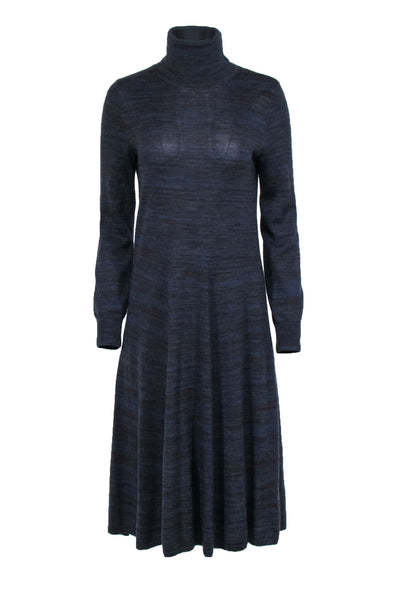 Current Boutique-A.P.C - Purple & Brown Long Sleeve Turtleneck Midi Dress Sz S