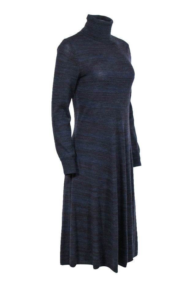 Current Boutique-A.P.C - Purple & Brown Long Sleeve Turtleneck Midi Dress Sz S