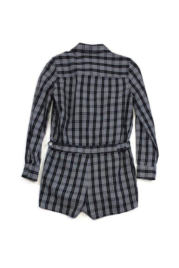 Current Boutique-A.P.C. - Dark Green, Blue & White Plaid Romper Sz S